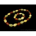 Колье и браслет из янтаря галтовка 13*17мм-16*25мм лимонный, молочный, коньячный, 53см (иск.)