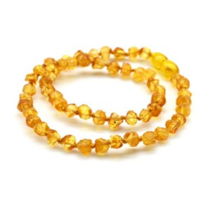 Бусы детские янтарные "кусанка"5мм цвет медовый, 32см