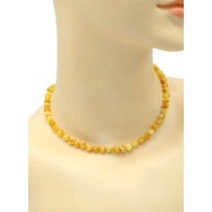 Бусы для детей из янтаря "кусанка" 5-6мм цвет молочный, 35см