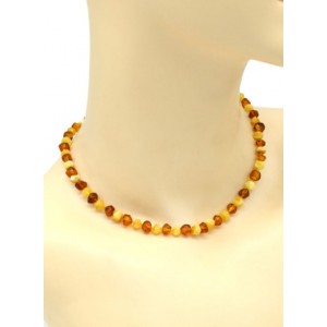 Бусы для детей из янтаря "кусанка" 5-7мм цвет молочный, светло-коньячный, 36см