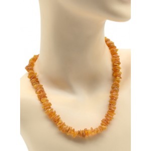 Лечебные янтарные бусы галтовка легкая полировка цвет светло-коньячный, 49см, 22г