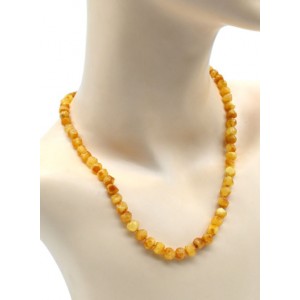 Бусы янтарные лечебные "кусанка" 6-7мм цвет карамельно- молочный, 48см
