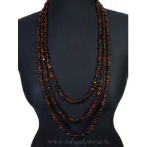 Бусы из янтаря крошка коньячный, 261см.