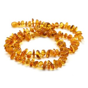 Бусы янтарные галтовка цвет светло- коньячный, 50см