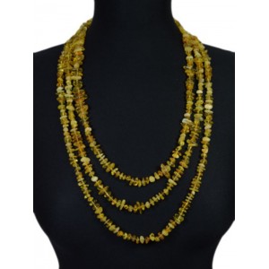 Бусы из янтаря крошка медовый,молочный, 225см.