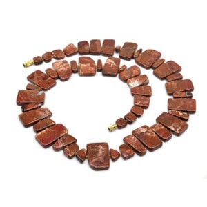 Колье из Яшмы уральской  "Парус", 50см, 127г