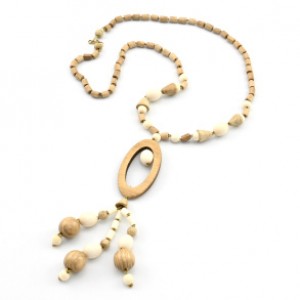 Бусы из дерева с подвеской Шарман, 58см