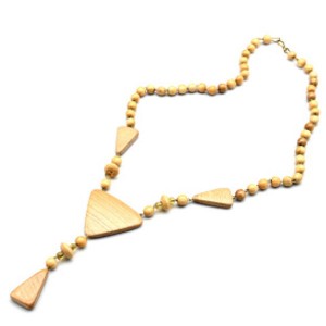 Бусы деревянные с подвеской Парус, 49см (иск.)