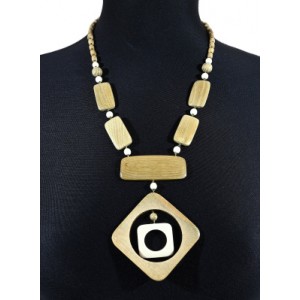 Бусы деревянные с подвеской Данко, 60см (иск.)