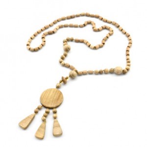 Бусы из дерева с подвеской Облачко, 70см (иск.)