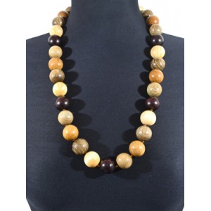 Бусы деревянные шарик 20мм ассорти, 73см (иск.)