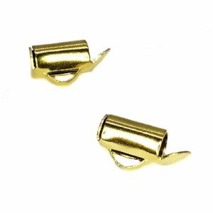 Концевик трубка нержавеющая сталь 8*6 мм, цвет золото, 2 штуки/упаковка