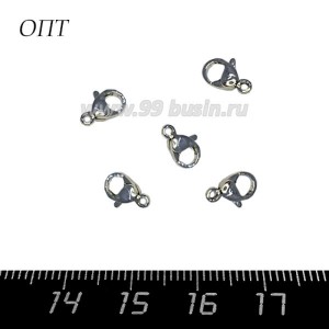 Замочек - карабин нержавеющая сталь (stainless steel 304) без колечек 9*5 мм 20 штук/упаковка Замочек - карабин нержавеющая сталь (stainless steel 304) без колечек 9*5 мм 20 штук/упаковка