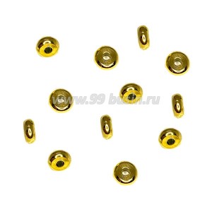 Разделитель Шайба 4*1,5 мм, нержавеющая сталь, цвет золото, (вакуумное напыление), 10 штук/упаковка
