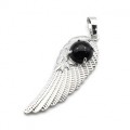 Кулон Крыло Ангела 16*47мм с агатом черным