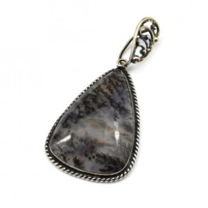 Кулон моховой агат 29*47мм.