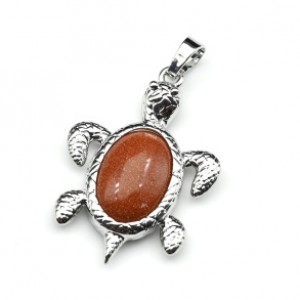 Кулон женская в форме Черепахи 25*35мм с авантюрином (иск.) Кулон женская в форме Черепахи 25*35мм с авантюрином (иск.)