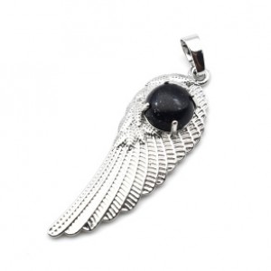 Кулон Крыло Ангела 16*47мм с авантюрином синим (иск.) Кулон Крыло Ангела 16*47мм с авантюрином синим (иск.)