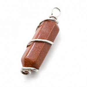 Кулон кристалл 17*60мм с авантюрином (иск.)