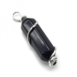 Кулон кристалл 17*60мм с авантюрином синим (иск.)