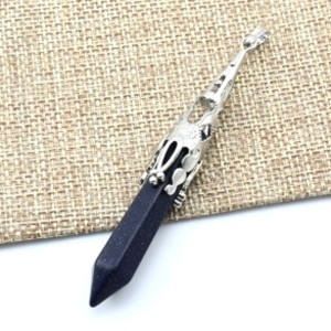 Кристалл -Кулон-маятник 12*72мм с авантюрином синим (иск.)