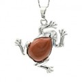 Кулон Лягушка 30*30мм с авантюрином (иск.)