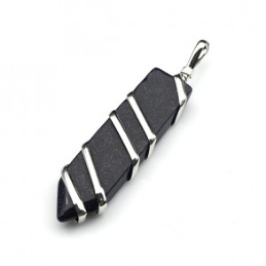 Кулон с авантюрином синим Карандаш 15*50мм (иск.)