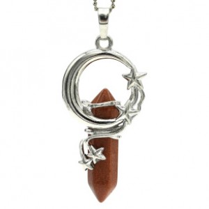 Кулон кристалл Месяц 23*40мм с авантюрином (иск.) Кулон кристалл Месяц 23*40мм с авантюрином (иск.)