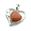 Кулон Сердце 27*27мм с авантюрином (иск.) Кулон Сердце 27*27мм с авантюрином (иск.)