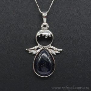Кулон Ангел (капля) 25*37мм из авантюрина синего (иск.) Кулон Ангел (капля) 25*37мм из авантюрина синего (иск.)
