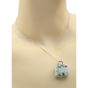 Оригинальная Кулон с амазонитом в форме сумочки 25*10*27мм