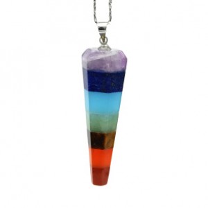 Кулон Кулон-маятник конус 14*41мм из самоцветов (7чакр)