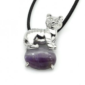 Кулон с аметистом Тигр 23*32мм