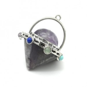 Кулон-маятник для гадания 33*47мм с аметистом