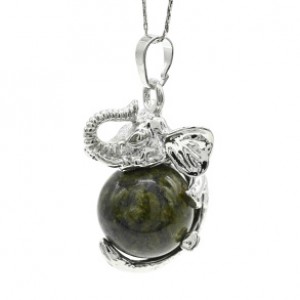 Кулон Слон на шаре 19*33мм унакит