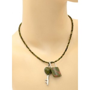 Парная Кулон Ключ - Замок 17*38мм, 20*32мм унакит