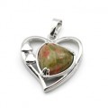 Кулон в виде сердца 27*29мм унакит