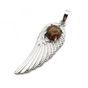 Кулон Крыло Ангела 16*47мм унакит