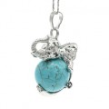 Кулон Слон на шаре 19*33мм с туркенитом (имитация бирюзы)