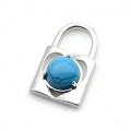Кулон Замок 16*26мм с бирюзой искусственной в металле (иск.)