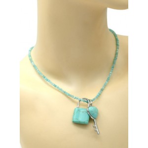 Парный кулон Ключ - Замок 17*38мм, 20*32мм с бирюзой иранской искусственной (иск.) Парный кулон Ключ - Замок 17*38мм, 20*32мм с бирюзой иранской искусственной (иск.)