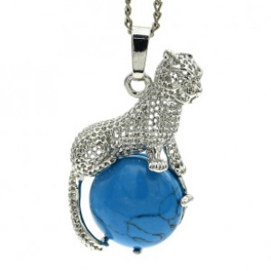 Кулон с Леопардом 21*35мм с бирюзой искусственной (иск.) Кулон с Леопардом 21*35мм с бирюзой искусственной (иск.)