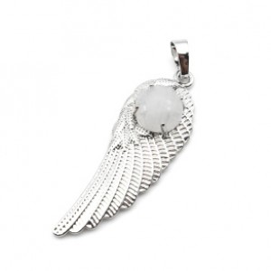 Кулон Крыло Ангела 16*47мм с горным хрусталем