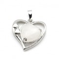 Кулон в виде сердца 27*29мм с горным хрусталем