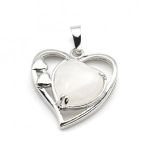 Кулон в виде сердца 27*29мм с горным хрусталем