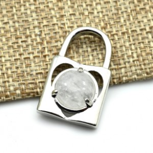 Кулон Замок 16*26мм с горным хрусталем в металле