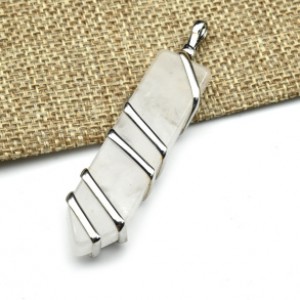 Кулон с горным хрусталем Карандаш 15*50мм