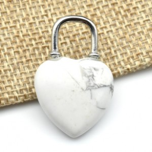 Кулон на шею женская Замок - Сердце 20*31мм с кахолонгом