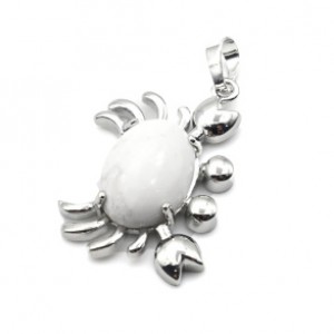 Кулон с кахолонгом "Краб" 22*34мм в металле