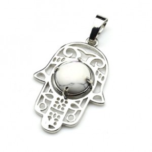Рука Хамса 22*30мм с кахолонгом в оправе из ювелирного сплава (иск.)